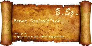 Bencz Szalvátor névjegykártya